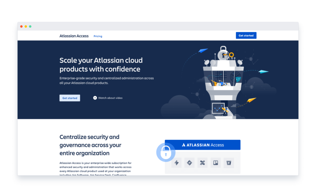 Atlassian AccessのWebページ
